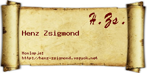 Henz Zsigmond névjegykártya