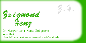 zsigmond henz business card